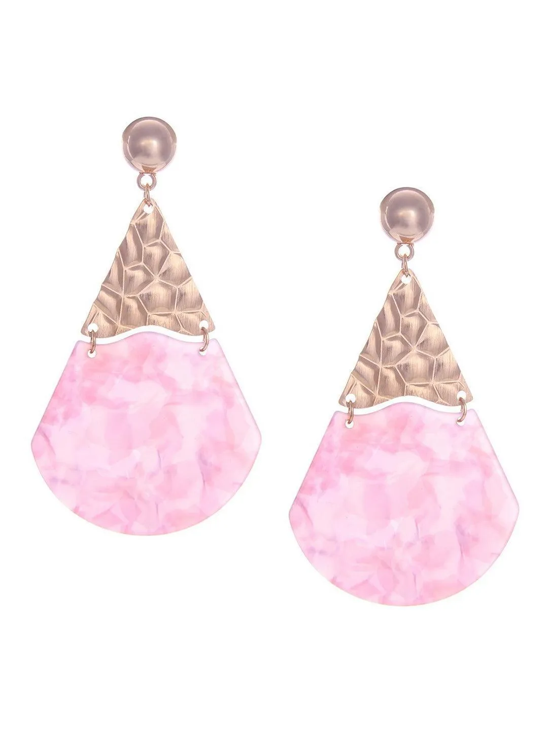 Acrylic Fan Earrings Pink