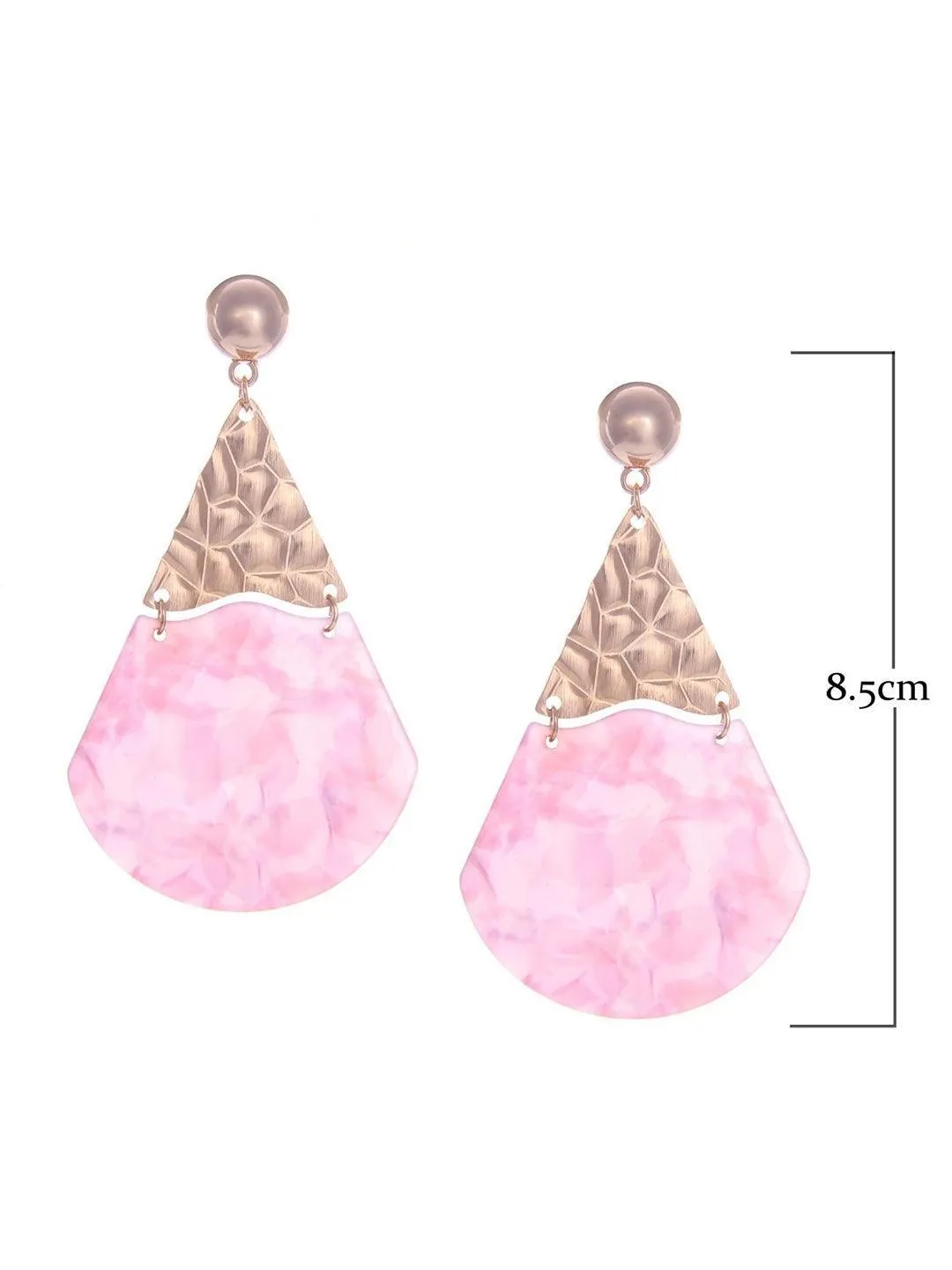 Acrylic Fan Earrings Pink