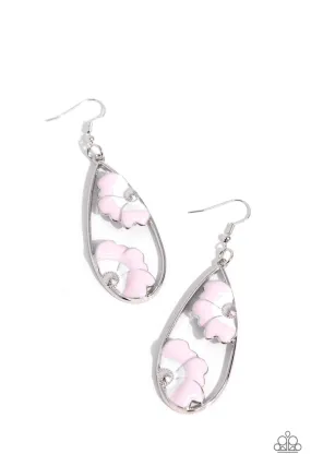 Airily Abloom - Pink - Flower Paparazzi Fishhook Earrings