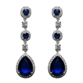 Amberly Sapphire Chandelier Earrings | 57mm