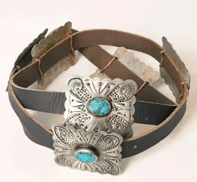 American Darling Turquoise Concho Adjustable Leather Belt ADBLA106-51