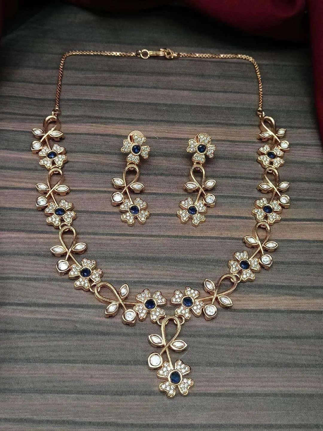 American Diamond Necklace Set With Earrings