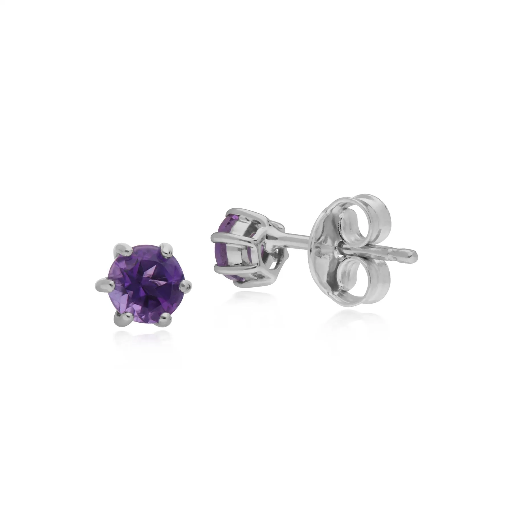 Amethyst Ohrring, Sterlingsilber Amethyst Februar Einzeln Ohrstecker