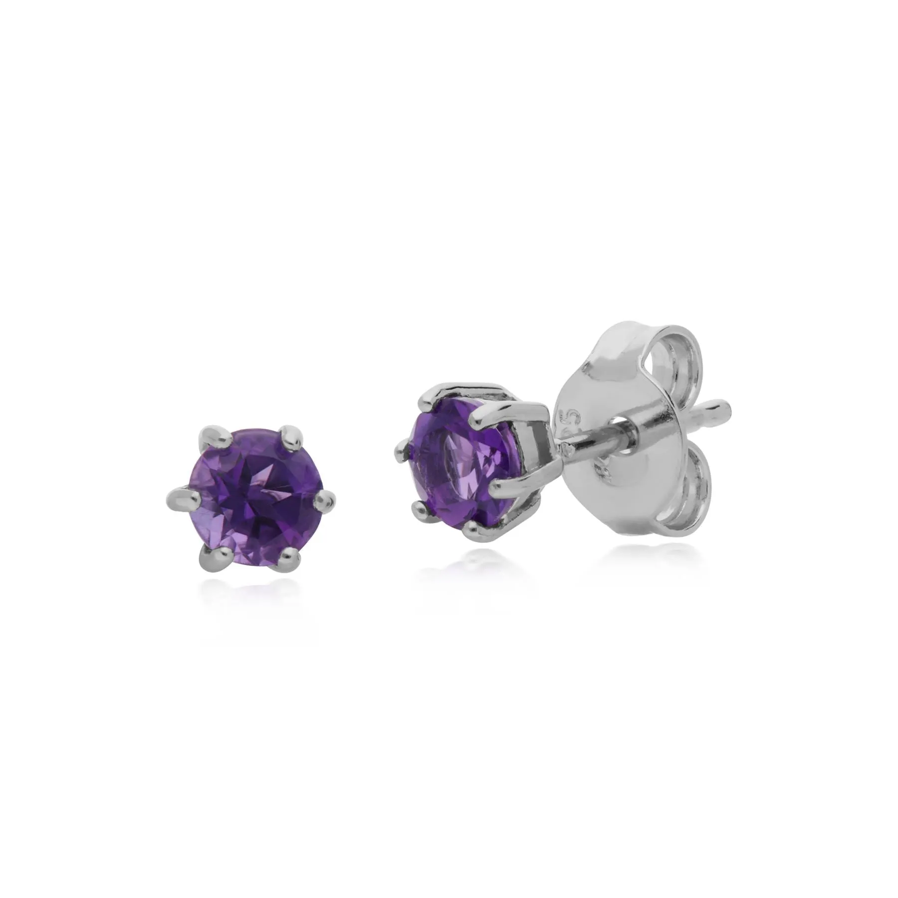 Amethyst Ohrring, Sterlingsilber Amethyst Februar Einzeln Ohrstecker