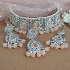 ANAYA Peach Silver Choker