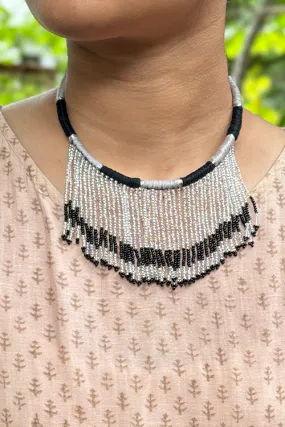 Antarang-  Chandani(Black), Jumki Bead Choker,  100% Cotton.  Hand Made By Divyang Rural Women.