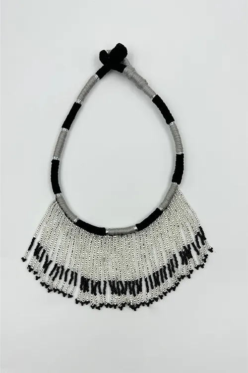 Antarang-  Chandani(Black), Jumki Bead Choker,  100% Cotton.  Hand Made By Divyang Rural Women.