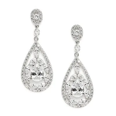 Antionetta  Art Nouveau Inspired Bridal Drop Earring