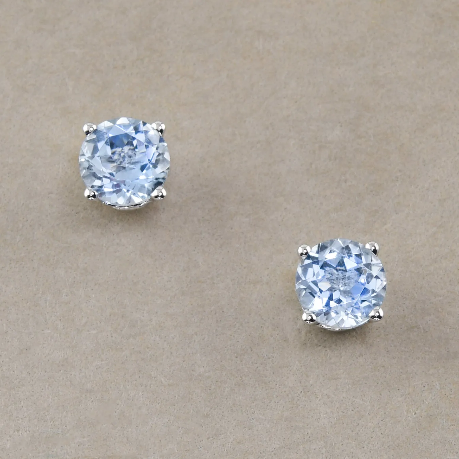 Aquamarine Studs In White Gold