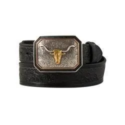 Ariat Mens Floral Embossed Black Belt