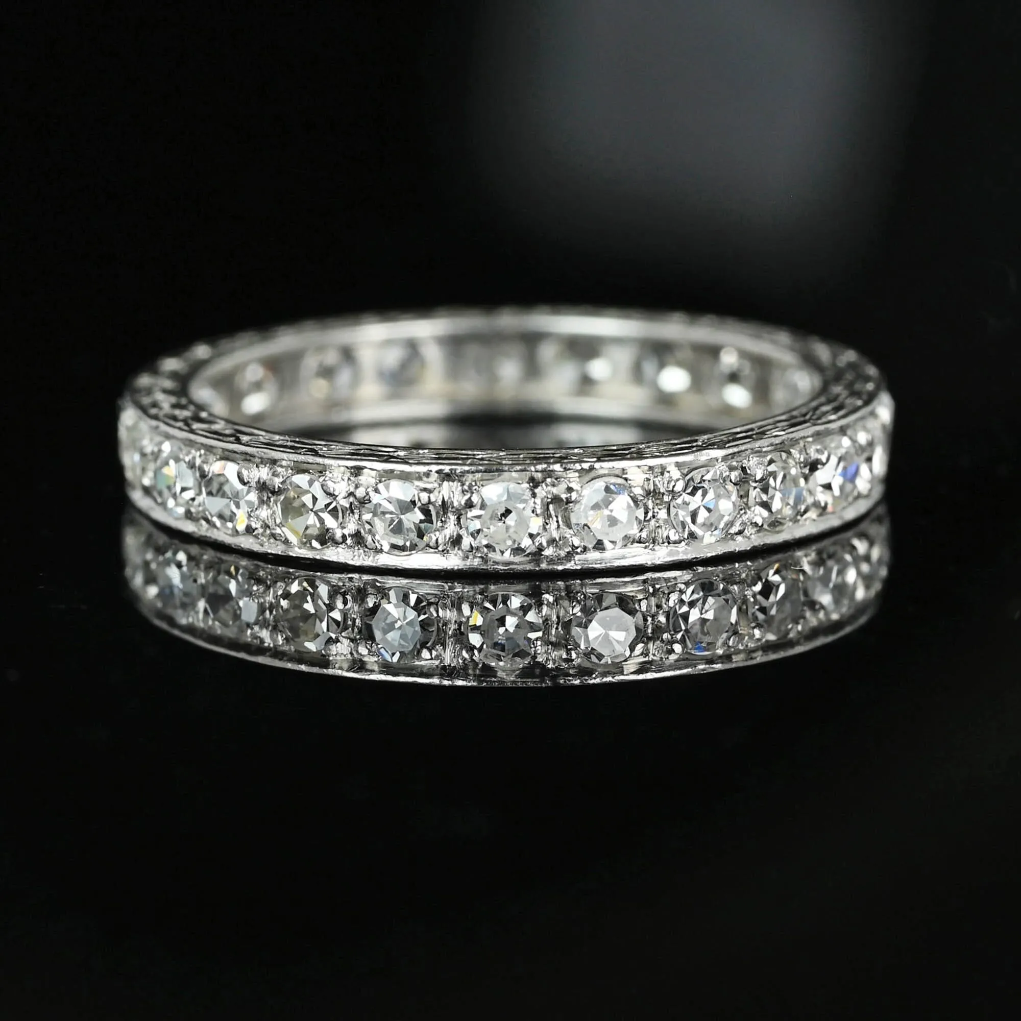 Art Deco Platinum 1 CTW Diamond Eternity Ring Band