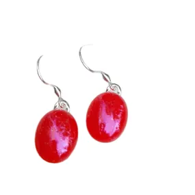 Artisan Glass drop earring Red