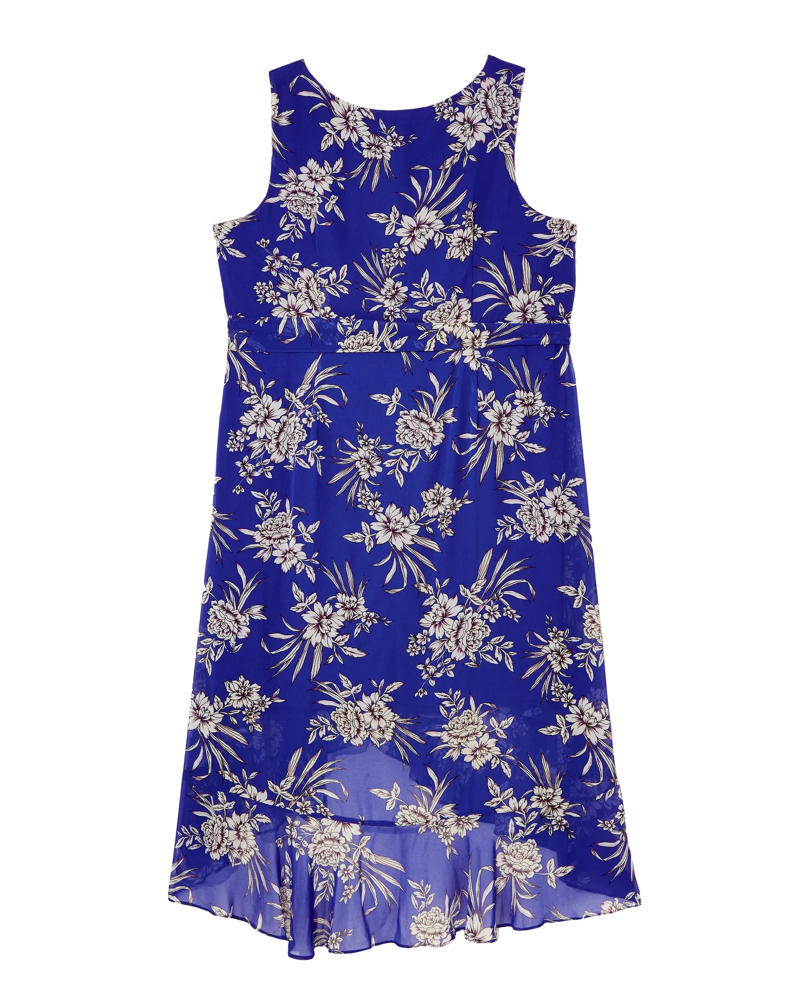 Auburn Asymmetrical Sleeveless Dress | Royal Blue / White