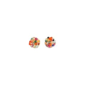 Aura Earrings #1 (10mm) - Multicolor Mix Gems