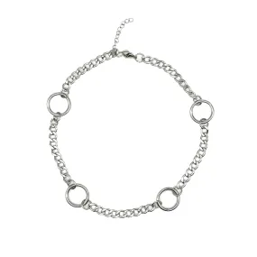 Aura O Ring Curb Chain Choker Necklace