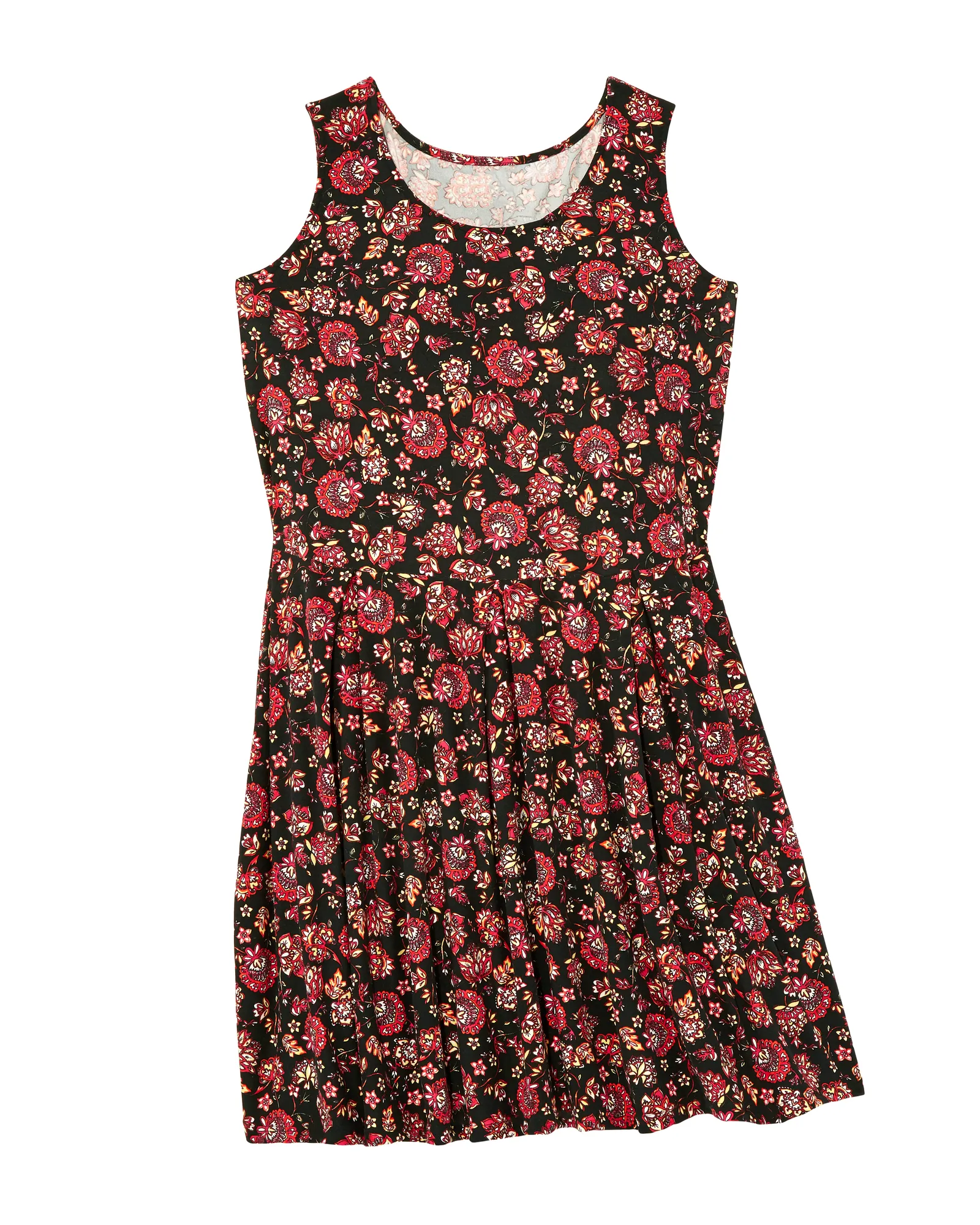 Aurora Sleeveless Fit and Flare Dress | Black / Red