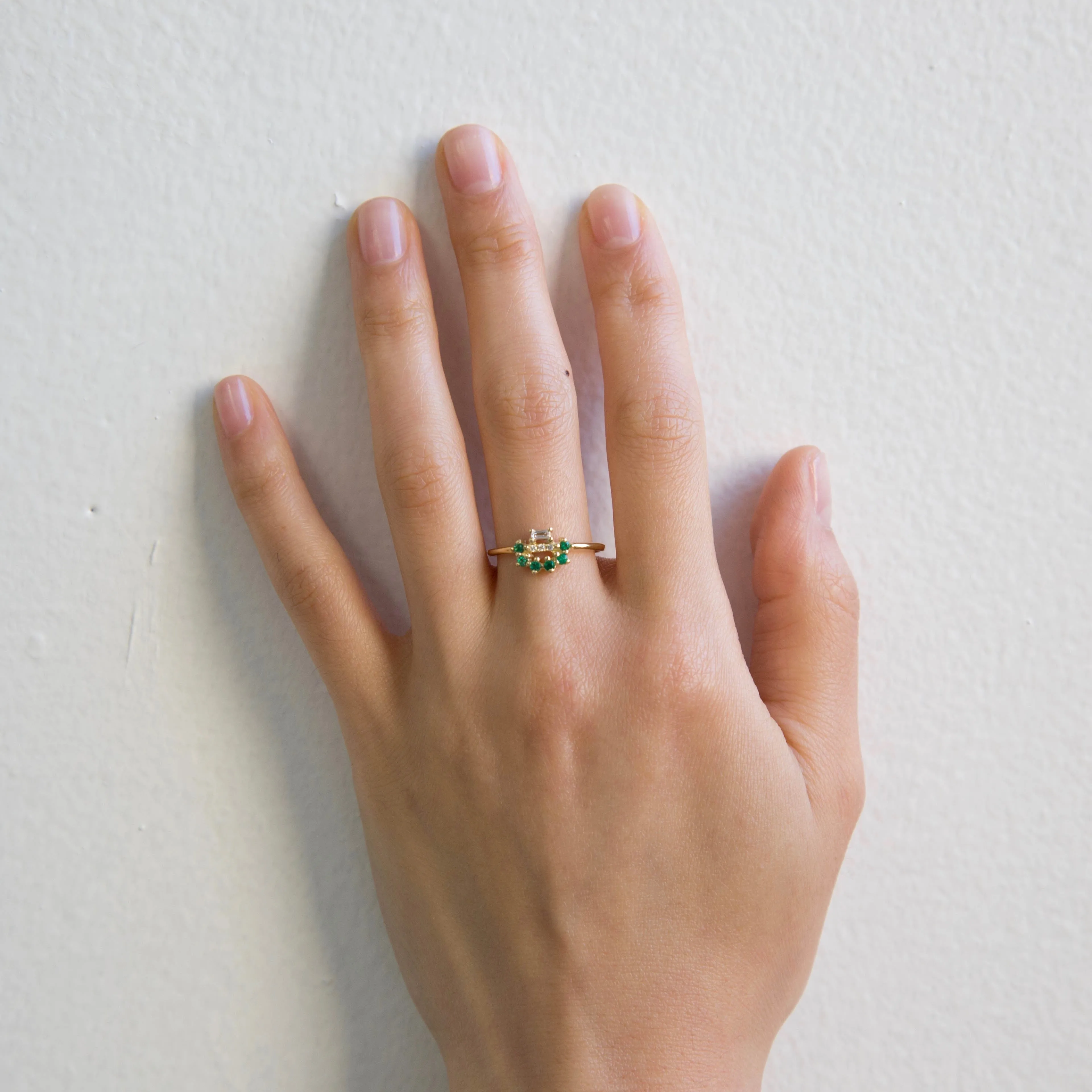 Baguette Arch Emerald Ring