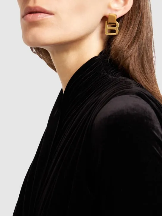 Balenciaga   Hourglass brass earrings 