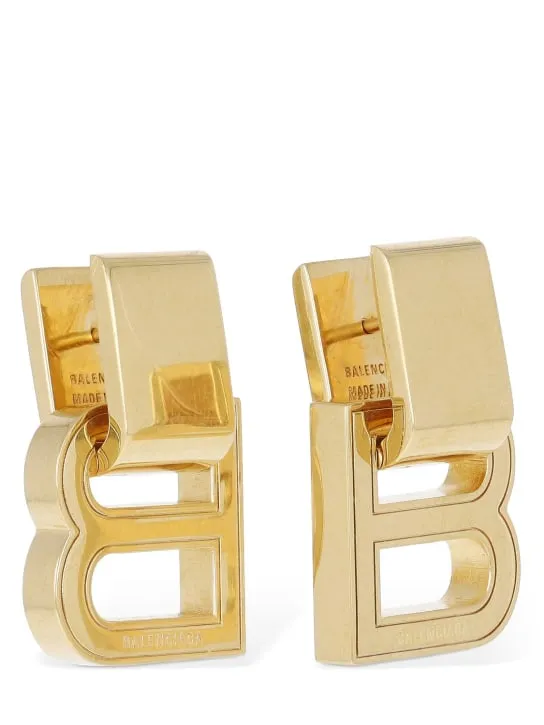 Balenciaga   Hourglass brass earrings 