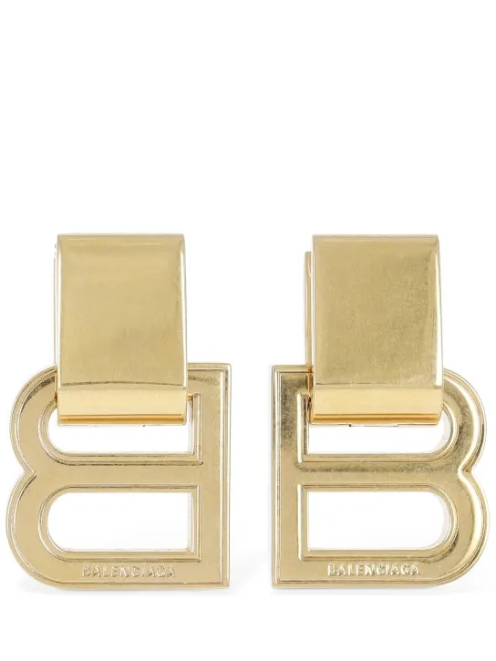 Balenciaga   Hourglass brass earrings 