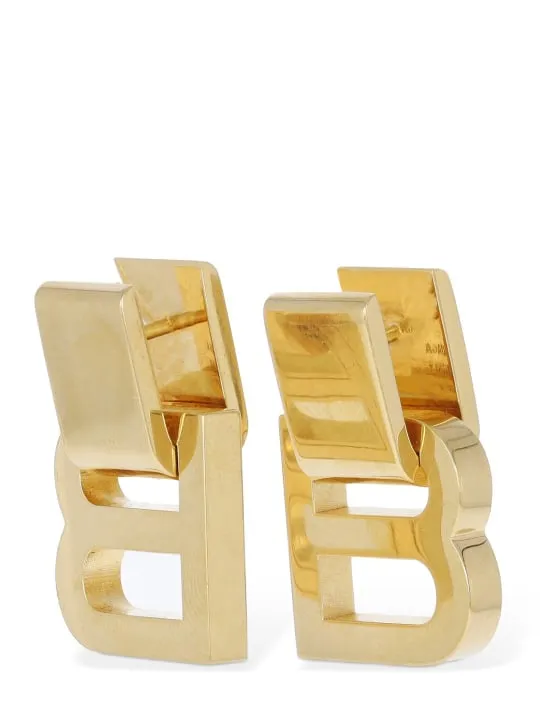 Balenciaga   Hourglass brass earrings 