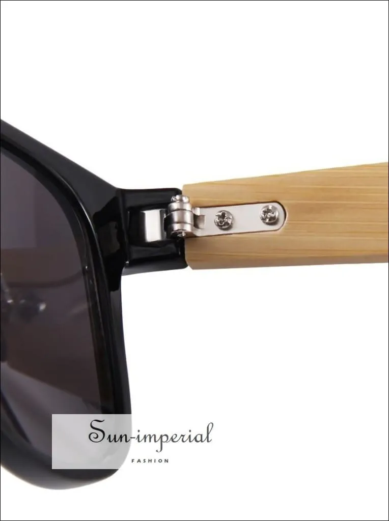 Bamboo Sunglasses Unisex Travel Sunglasses Vintage Wooden Leg Fashion Eyeglasses - Blue Frame Blue