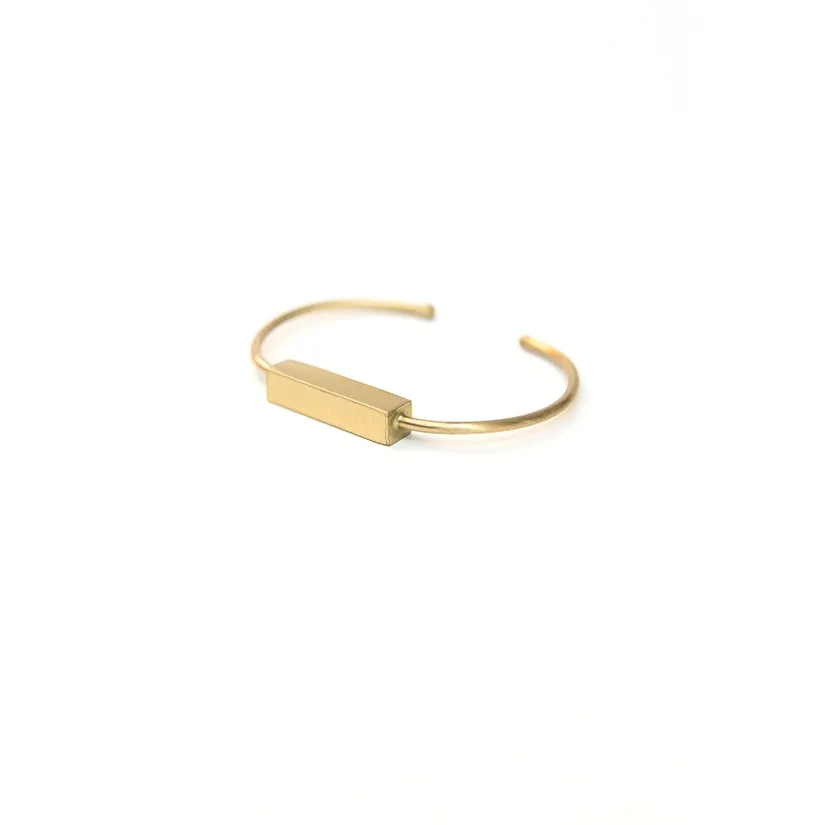 Bar Brushed Metal Cuff