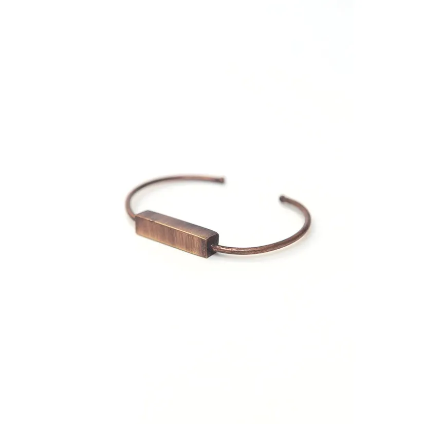 Bar Brushed Metal Cuff