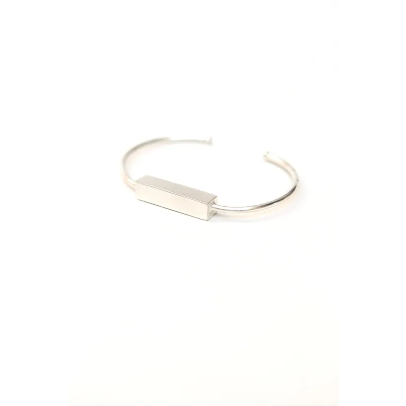 Bar Brushed Metal Cuff