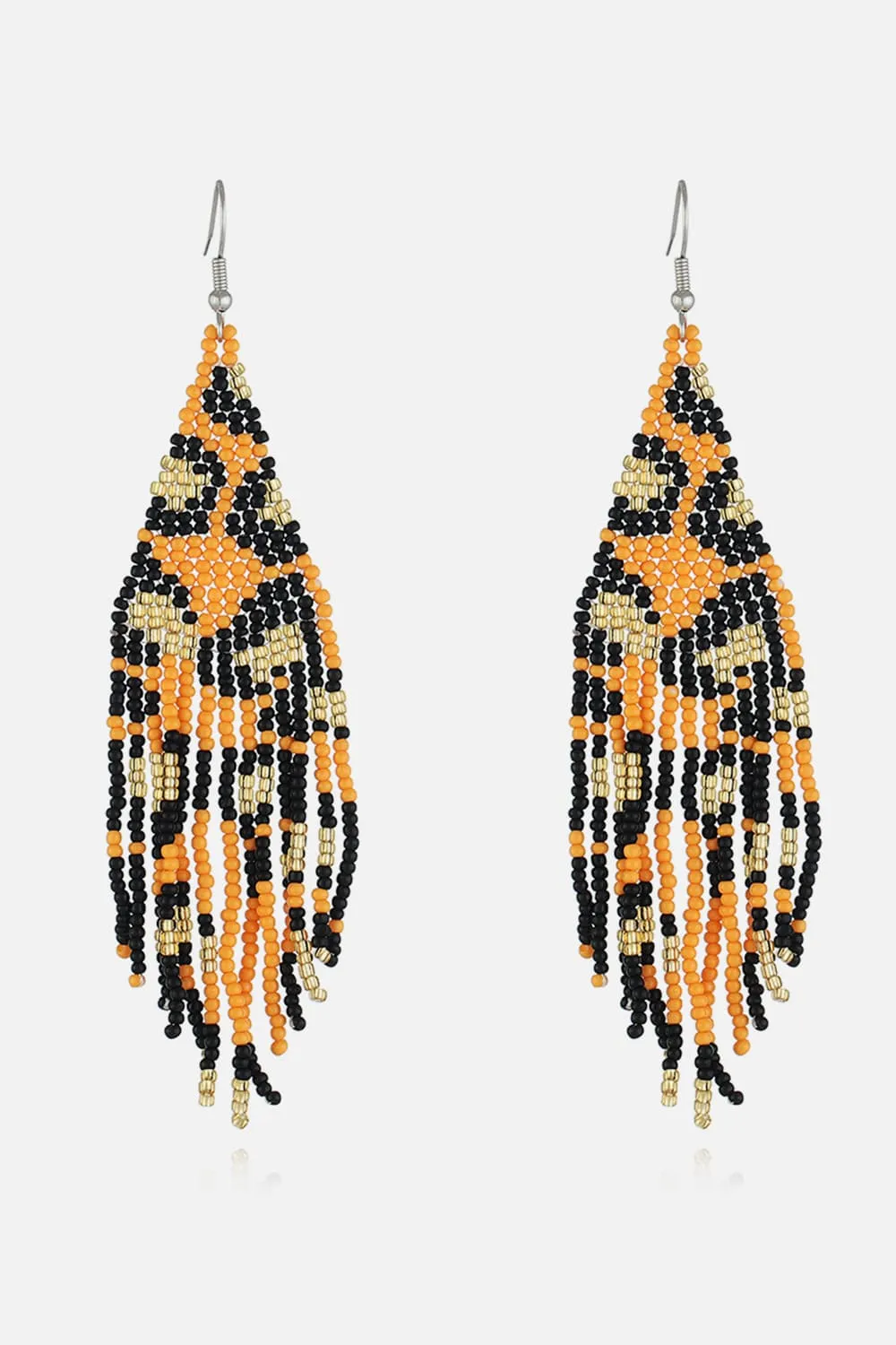 Beaded Leopard Spots Dangle Earrings