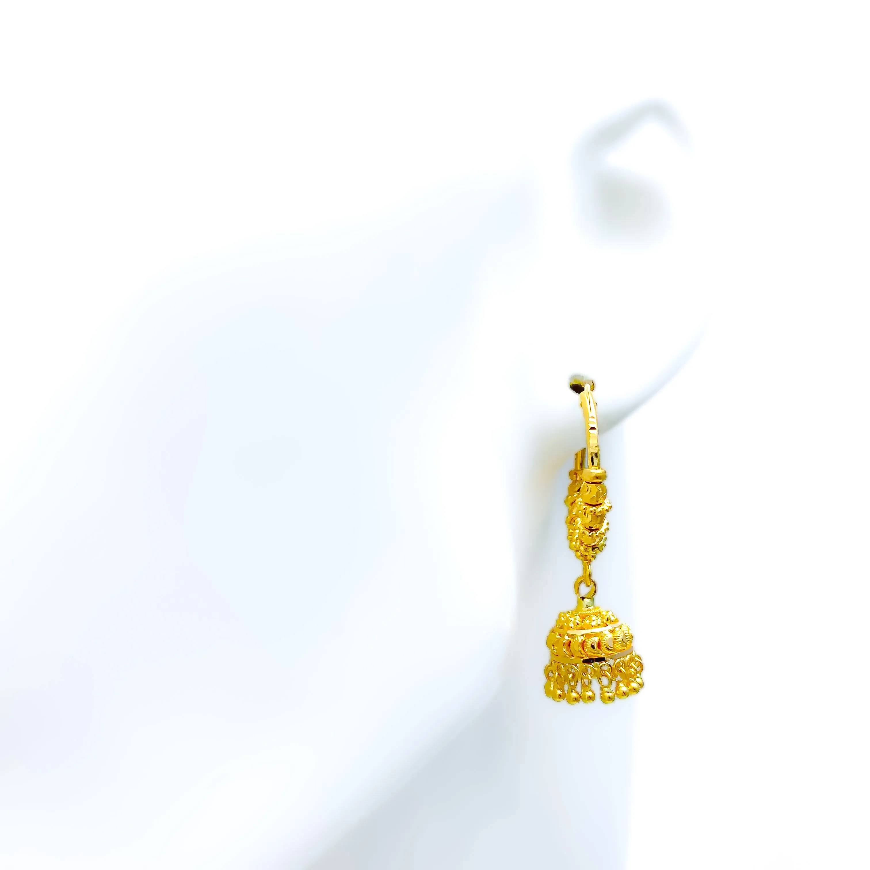 Beautiful Alternating 22K Gold Chandelier Earrings