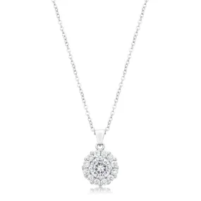 Belle Clear Round Halo Pendant | 3.2ct