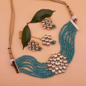 Big Kundan Patch Choker Set