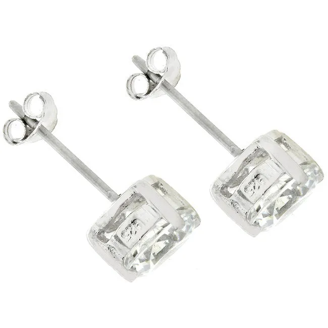 Blossom Round Cut Stud Earrings – 6.25mm | 0.95ct | Sterling Silver