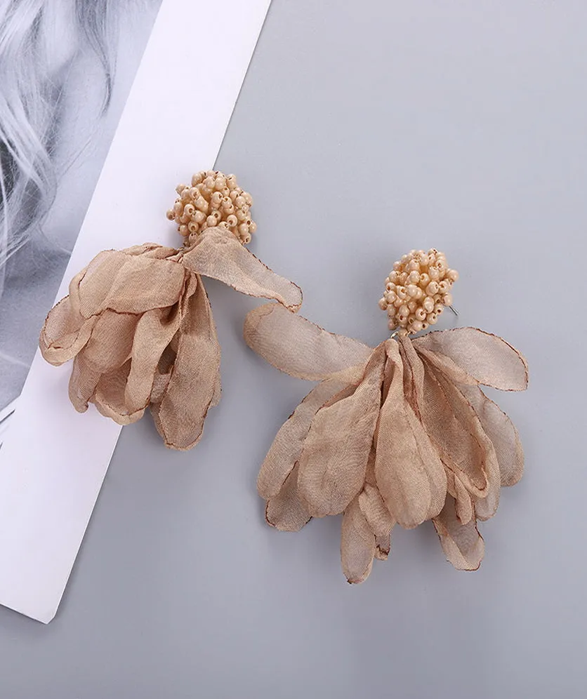 Bohemian Vintage Drop Earrings Retro Large Flower Earrings for Women