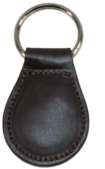 Boston Leather Smooth Leather Tear Drop Key Fob