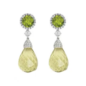 Cassidy Halo Drop Down Earrings - Yellow Pear W059