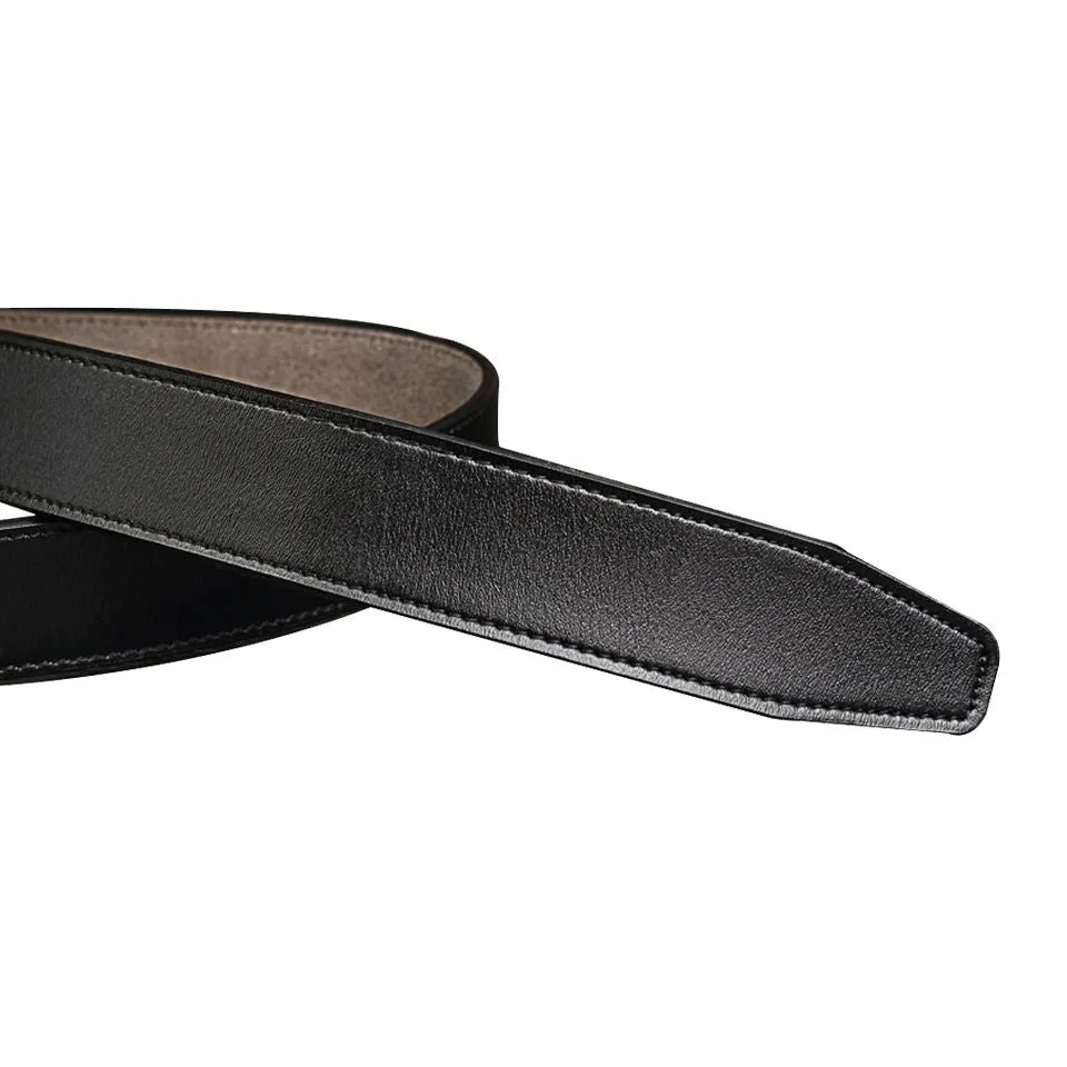 Casual Leather Belt Auto Locking Buckle Black