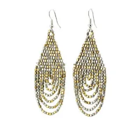 Chandelier Mixed Metallic Beaded Earrings