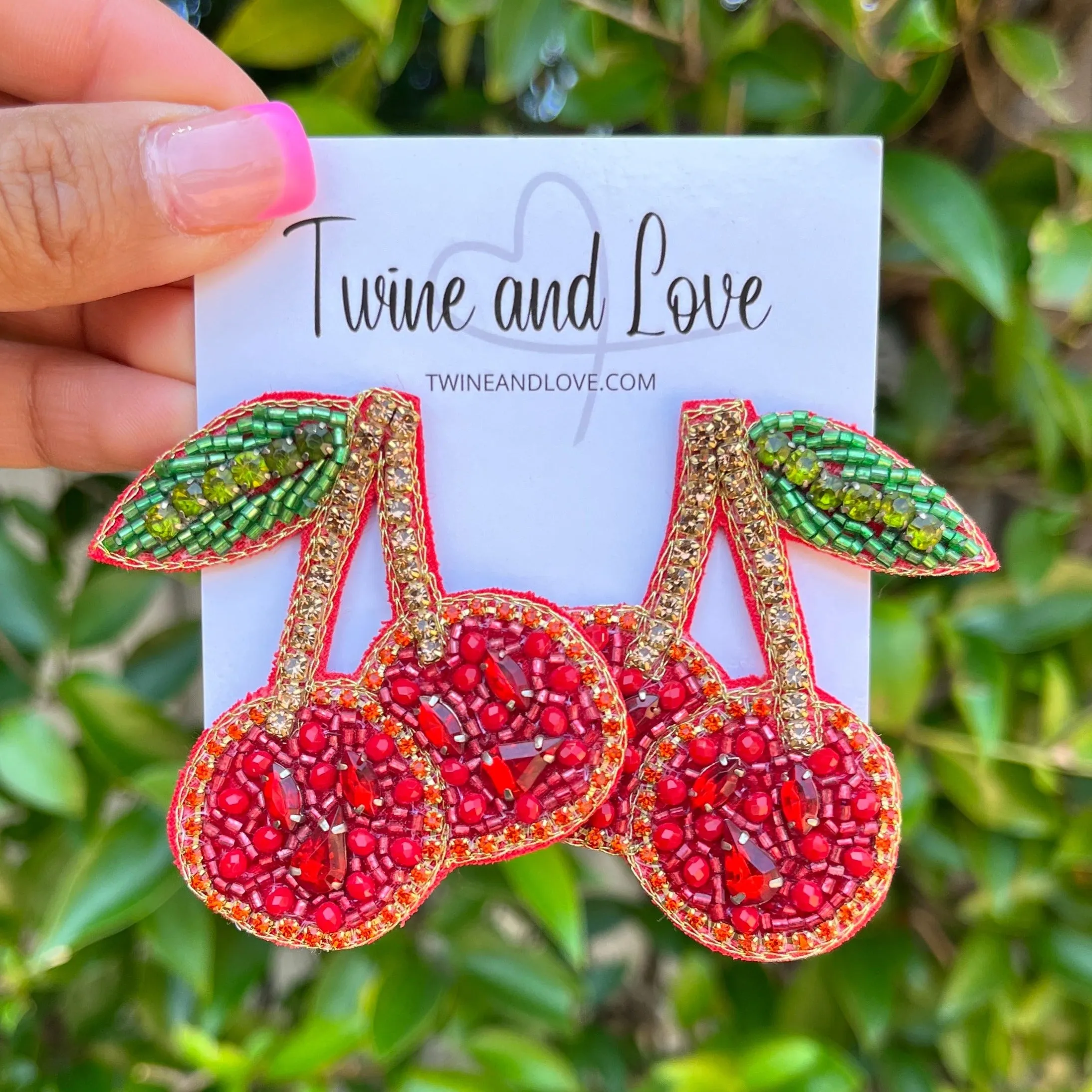 Cherry Beaded Earrings