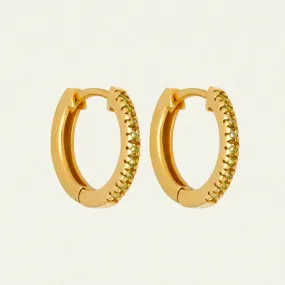 Chloe Peridot Huggie Earrings - Gold