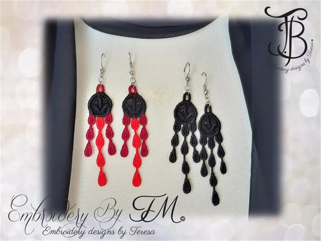 Choker lace No.1 and Earrings/ two variations