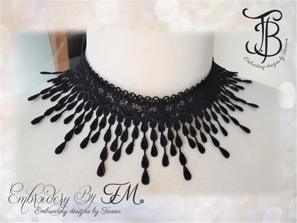 Choker lace No.1 and Earrings/ two variations