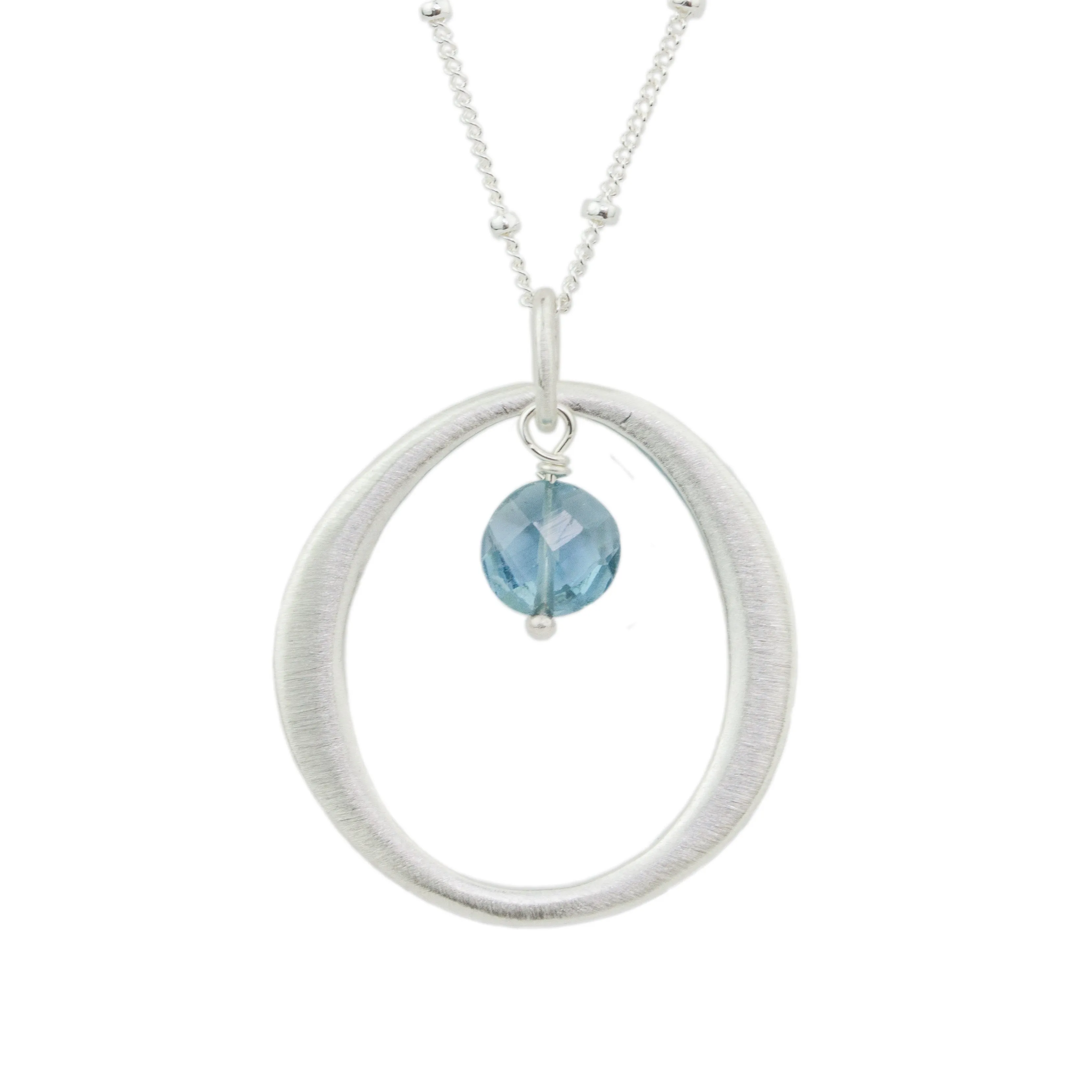 Circle w. Blue Topaz Necklace