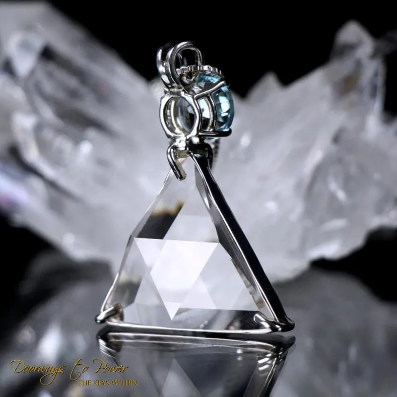 Clear Quartz & Blue Topaz Vogel Star of David Pendant