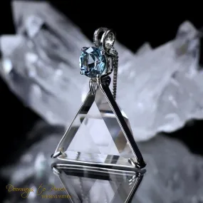 Clear Quartz & Blue Topaz Vogel Star of David Pendant