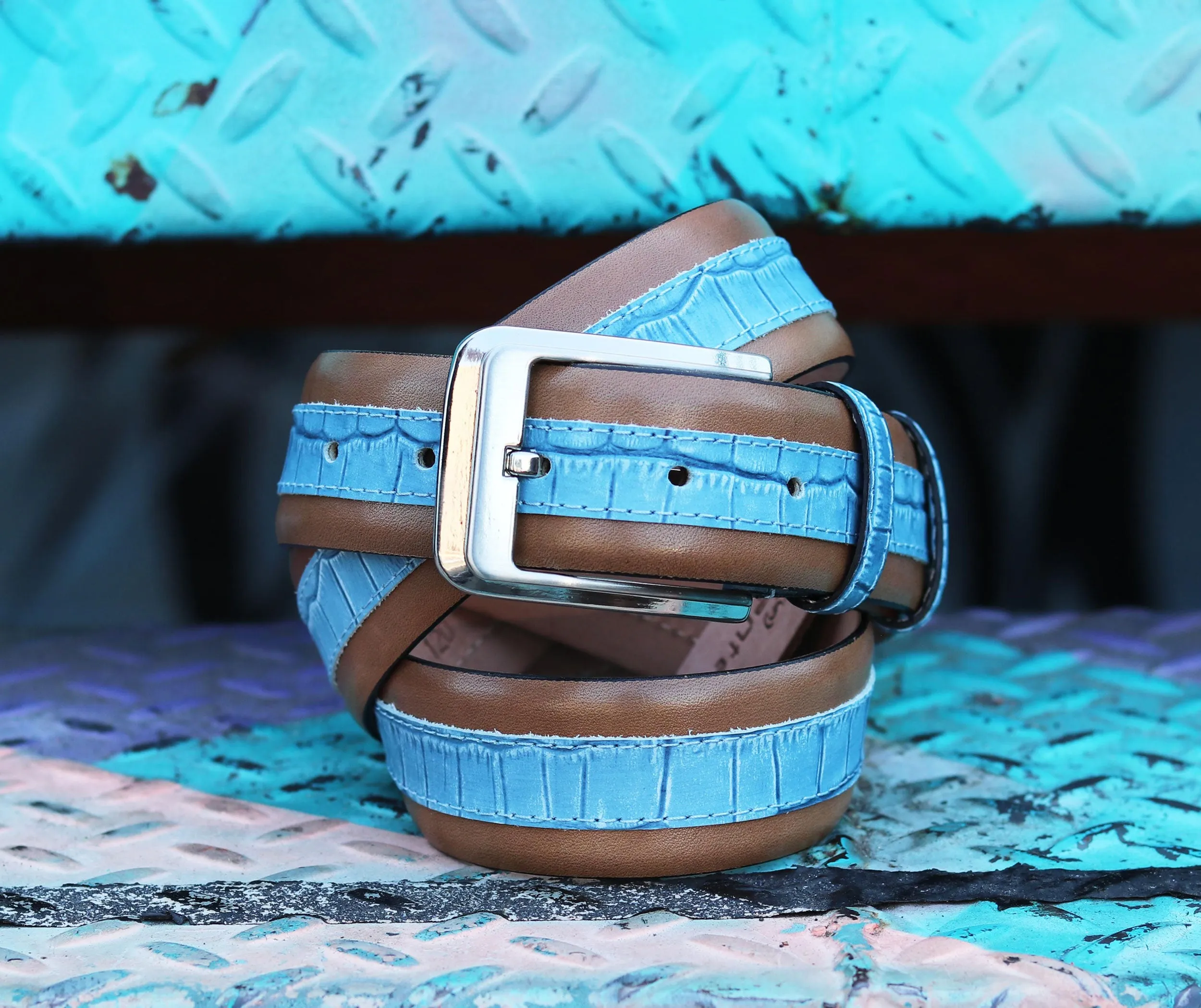 Corrente Printed Calfskin Belt Taupe