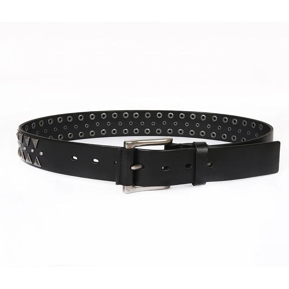 Cowboy Style Pyramid Shape Metal Rivet Men Belt