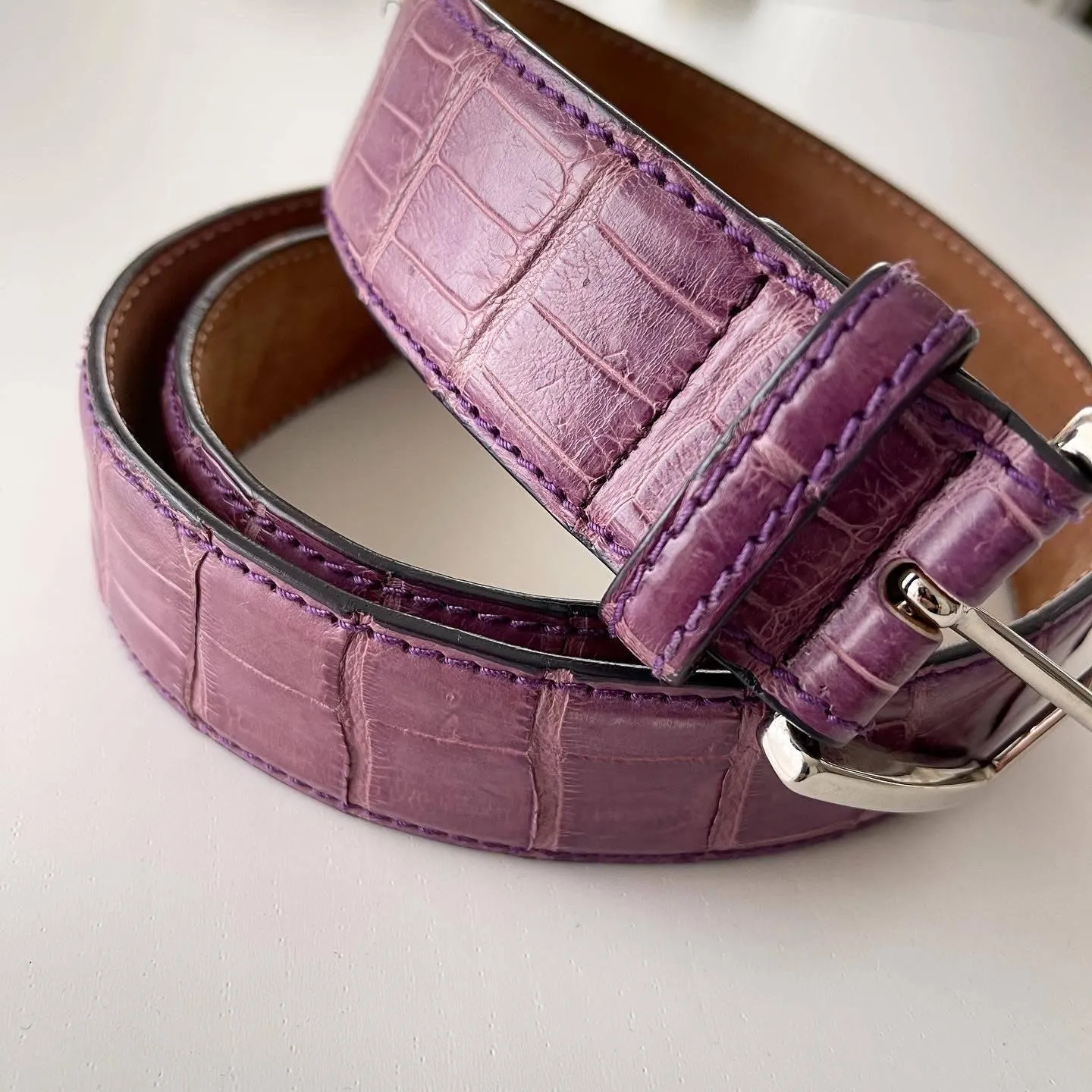 CROCODILE LEATHER Belt