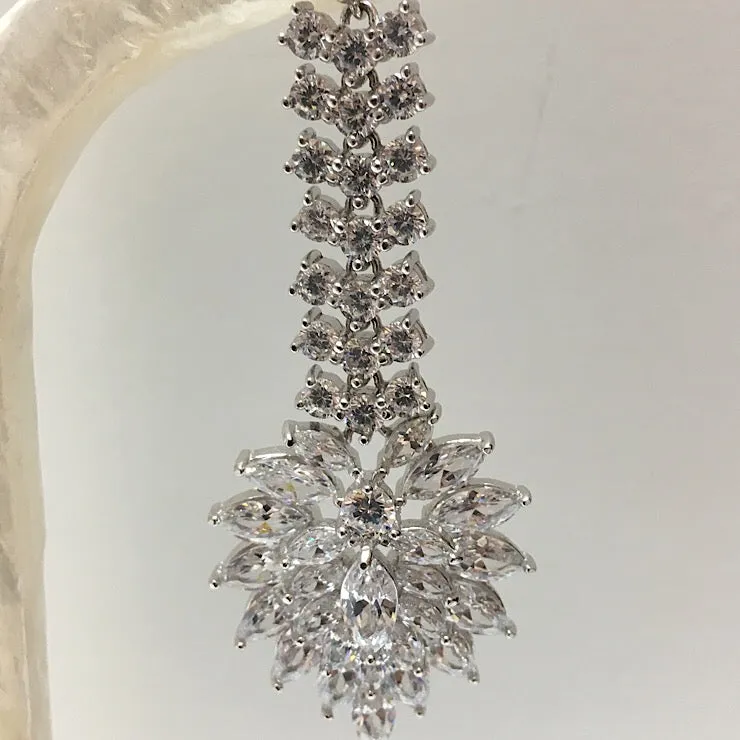 CUBIC ZIRCONIA CHANDELIER WITH CLUSTER